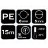 NEO TOOLS Pneumatikus spiráltömlő, 5,0x8mm x 15m, PE 14-806-1