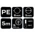 NEO TOOLS Pneumatikus spiráltömlő, 5,0x8mm x 5m, PE 14-808-1