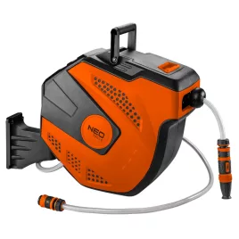   NEO TOOLS Autómata tömlődob, 20 m locsolótömlő + 2 m csatlakozó tömlő, 10 bar, PP ház, PVC tömlő, falra szerelhető 15-891
