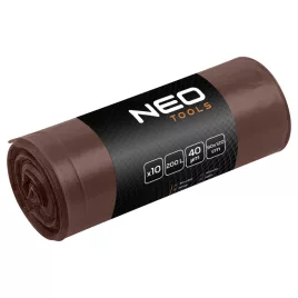   NEO TOOLS Szemeteszsák 200l, 90x120cm, barna, erősített, vastagság:40mic, 10db 15-995