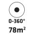VERTO Köresőztető, öntöző, 0-360° állítható, leszúrótüskével, 78 m2 15G785