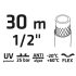 VERTO Locsolótömlő 30 m, 1/2", Professional: csomózódás, csavarodás védelem, UV álló, algásodás védelem 15G821