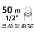 VERTO Locsolótömlő 50 m, 1/2", Professional: csomózódás, csavarodás védelem, UV álló, algásodás védelem 15G822