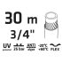 VERTO Locsolótömlő 30 m, 3/4", Professional: csomózódás, csavarodás védelem, UV álló, algásodás védelem 15G824