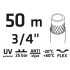 VERTO Locsolótömlő 50 m, 3/4", Professional: csomózódás, csavarodás védelem, UV álló, algásodás védelem 15G825