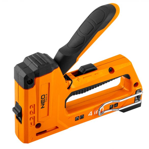 NEO TOOLS Tűzőgép, 4az1-ben, J, G, L, E kapcsokhoz, 6-14mm, alumínium 16-030