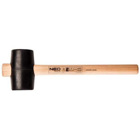 NEO TOOLS Gumikalapács 65mm 425g, hickory nyél 25-052