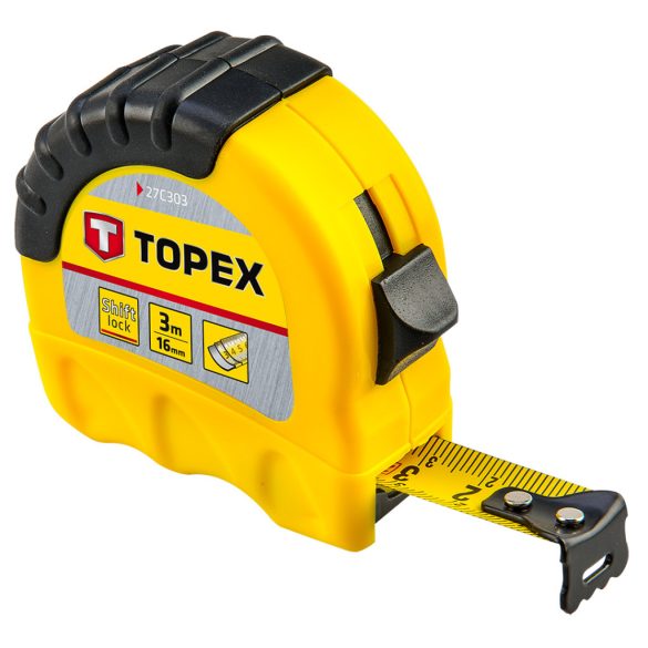 TOPEX Mérőszalag 3m / 16mm, "Shiftlock" 27C303