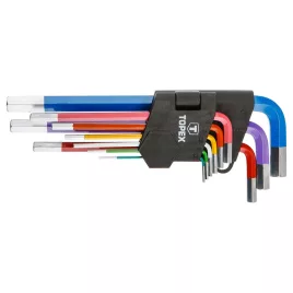 TOPEX Imbuszkulcs készlet 9db, SZÍNES 35D966