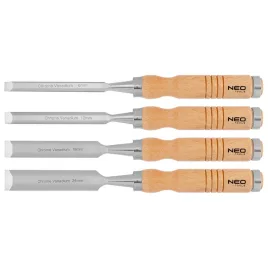   NEO TOOLS Favéső készlet 6, 12, 18, 24mm, 4db-os fa nyéllel 37-800