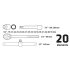 TOPEX Dugókulcskészlet 20db, 3/4" 38D296