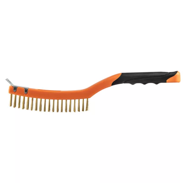 NEO TOOLS Drótkefe, sárgaréz, 3x19 sor, kaparóval 39-032