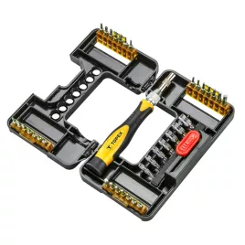 TOPEX Bitkészlet racsnis hajtószárral 37db 39D343