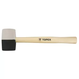   TOPEX Gumikalapács 58mm 450g, fekete-fehér, fa nyél 02A354