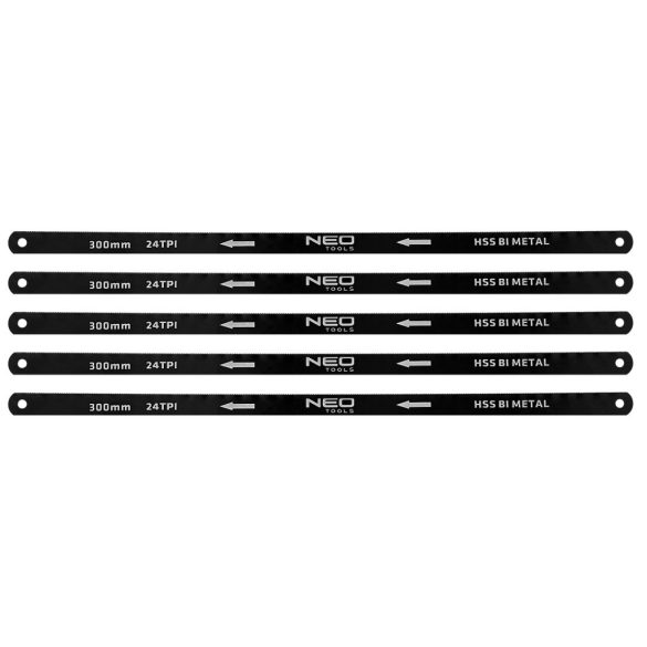 NEO TOOLS FÉMFŰRÉSZLAP készlet 300x12, 5mm, 5db, HSS Bimetal 43-355