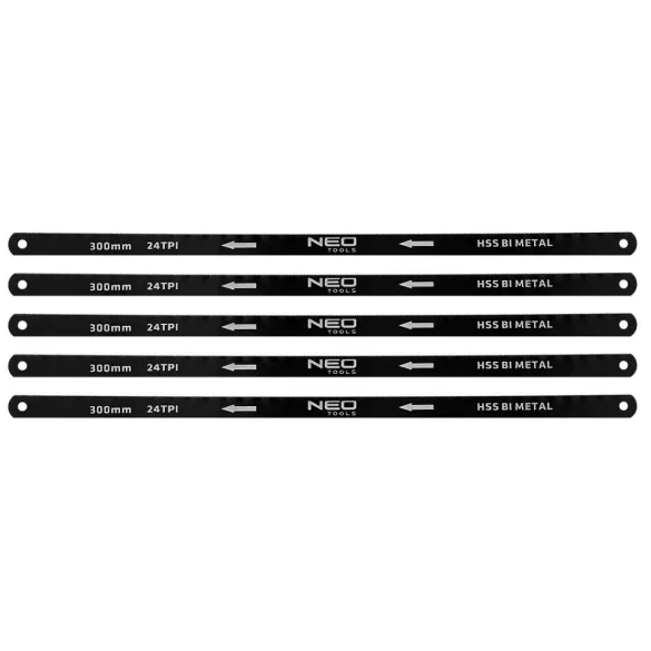 NEO TOOLS FÉMFŰRÉSZLAP készlet 300x12, 5mm, 5db, HSS Bimetal 43-355