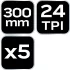 NEO TOOLS FÉMFŰRÉSZLAP készlet 300x12, 5mm, 5db, HSS Bimetal 43-355