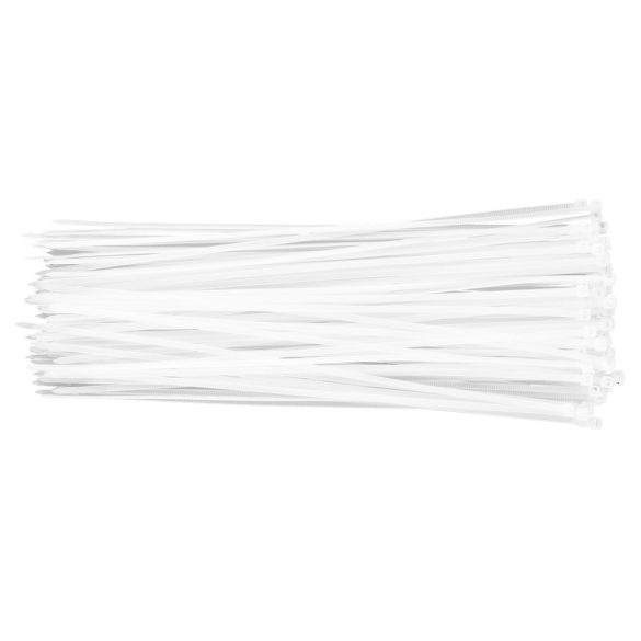 TOPEX KÁBELKÖTEGELŐ, gyorskötöző, 3,6mm x 300mm, fehér, 100db 44E974