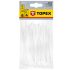 TOPEX KÁBELKÖTEGELŐ, gyorskötöző, 2,5mm x 100mm, fehér, 100db 44E975