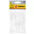 TOPEX KÁBELKÖTEGELŐ, gyorskötöző, 2,5mm x 100mm, fehér, 100db 44E975