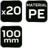 NEO TOOLS Szintezőtalp, aljzatkiegyenlítéshez, öntapadós, műanyag, 100mm, 20db/cs 50-430