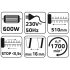 VERTO Elektromos sövényvágó 600W, 450mm 2 év garanciával 52G567