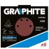 GRAPHITE Tépőzáras csiszolópapír K80, háromszög alakú 12 lyukakkal, 5db csiszolóhoz 59G264 54H032