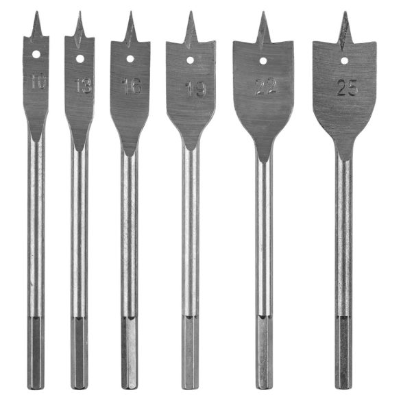 GRAPHITE Lapos marófúró készlet, 1/4" hatszög szár, 10,13,16,19,22,25mm 54T515