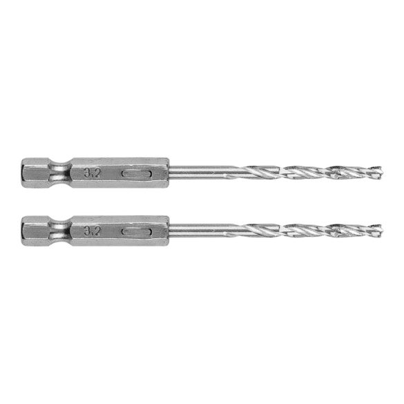 GRAPHITE Csigafúró, 1/4" hatszög szárral, HSS DIN 338, 3,2mm, 2db/cs 54T703