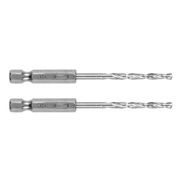 GRAPHITE Csigafúró, 1/4" hatszög szárral, HSS DIN 338, 3,5mm, 2db/cs 54T704