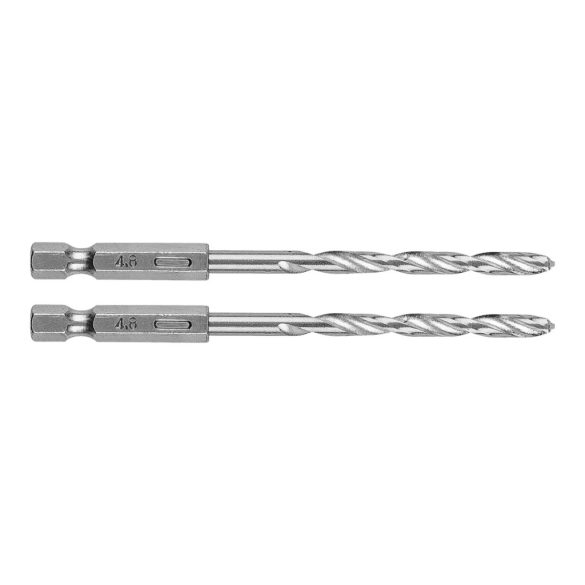 GRAPHITE Csigafúró, 1/4" hatszög szárral, HSS DIN 338, 4,8mm, 2db/cs 54T708
