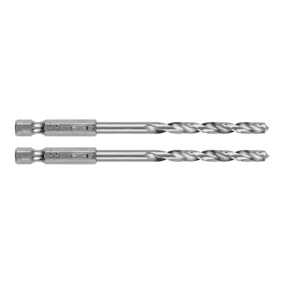 GRAPHITE Csigafúró, 1/4" hatszög szárral, HSS DIN 338, 5,5mm, 2db/cs 54T710