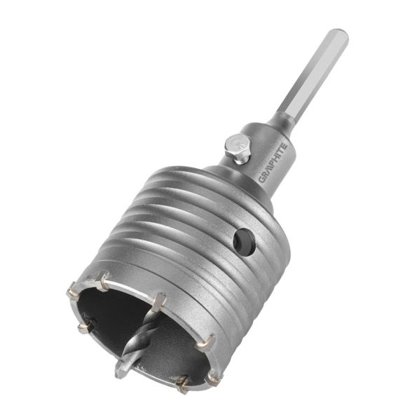GRAPHITE Koronafúró, körkivágó, 65 mm, hatszög szárral, központfúróval 55H324