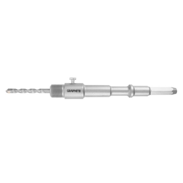 GRAPHITE Koronafúró, körkivágó adapter, hatszög szárral, központfúróval, M22, 200mm 55H330