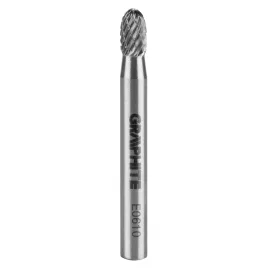   GRAPHITE Keményfém marófej, turbómaró, E csepp, ovális, 6x10mm, szár méret: 6x45mm 55H363
