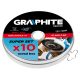 GRAPHITE Vágókorong fémhez 125x1.0x22.2mm, 10db, 41 A60-T-BF 55H576