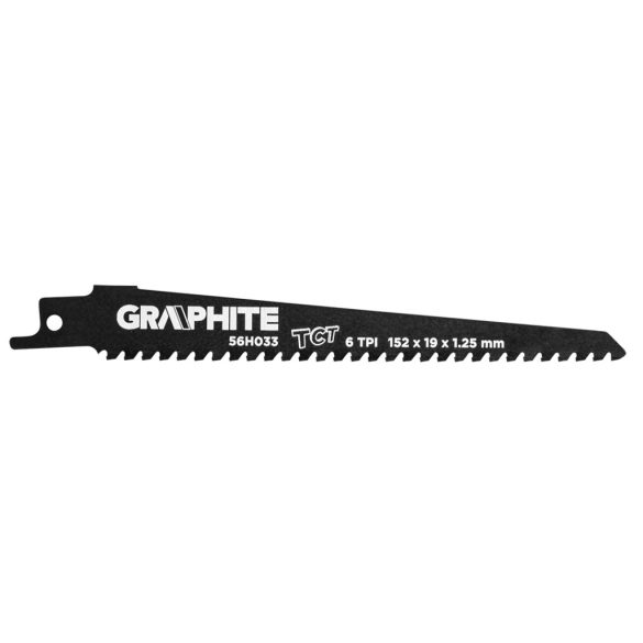 GRAPHITE Orrfűrészlap, HM, 152x19x1.25mm, 6TPI 56H033