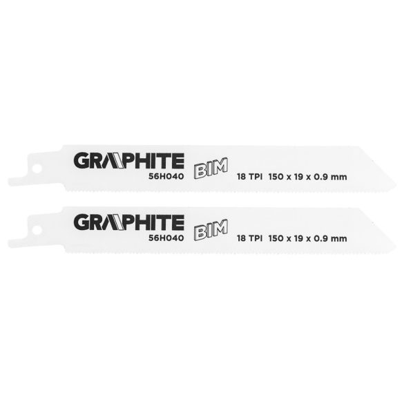 GRAPHITE Orrfűrészlap, BIM, 150x19x0.9mm, 18TPI, 2db 56H040