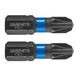 GRAPHITE Torziós ütvecsavarozó bit PZ3x25mm, 2db 56H505
