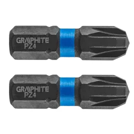 GRAPHITE Torziós ütvecsavarozó bit PZ4x25mm, 2db 56H506