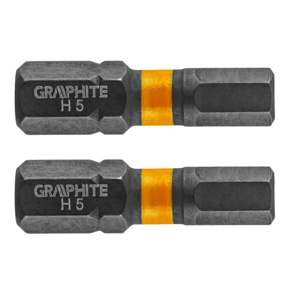 GRAPHITE Torziós ütvecsavarozó bit, hatlapú, 5x25mm, 2db 56H508