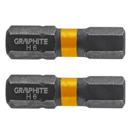   GRAPHITE Torziós ütvecsavarozó bit, hatlapú, 6x25mm, 2db 56H509