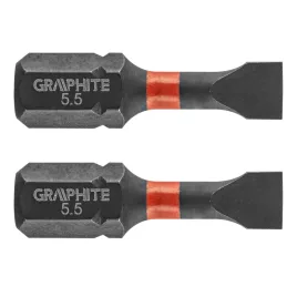 GRAPHITE Torziós ütvecsavarozó bit SL5.5x25mm, 2db 56H510
