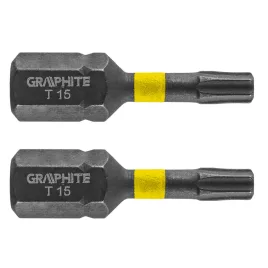 GRAPHITE Torziós ütvecsavarozó bit TX15x25mm, 2db 56H512