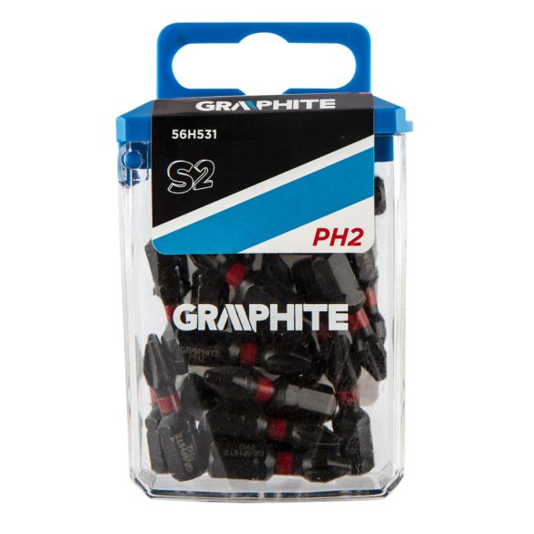 GRAPHITE Torziós ütvecsavarozó bit PH2x25mm, 20db 56H531