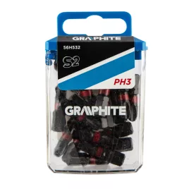 GRAPHITE Torziós ütvecsavarozó bit PH3x25mm, 20db 56H532
