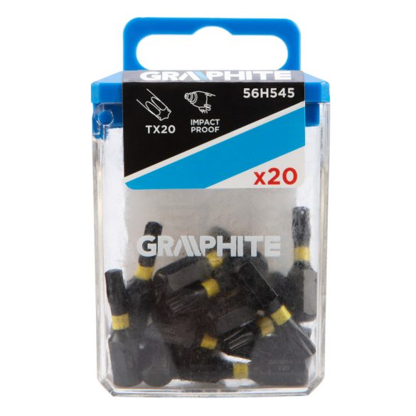 GRAPHITE Torziós ütvecsavarozó bit TX20 x 25mm, 20db 56H545