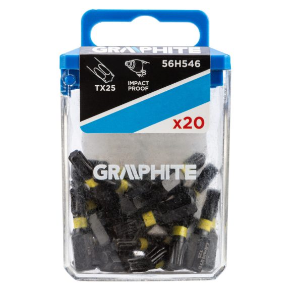 GRAPHITE Torziós ütvecsavarozó bit TX25 x 25mm, 20db 56H546