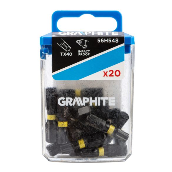 GRAPHITE Torziós ütvecsavarozó bit TX40x25mm, 20db 56H548
