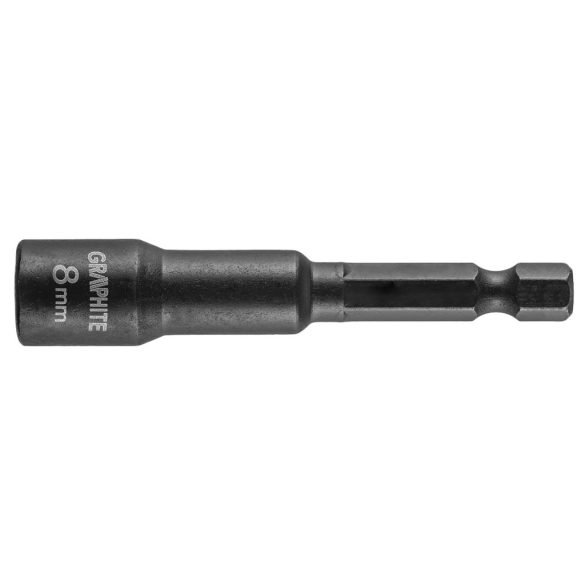 GRAPHITE Csavarbehajtó ütvecsavarozókhoz, hatlapú, mágneses, 8mm 56H551